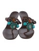 Miu Miu Leather Beaded Accents Slides