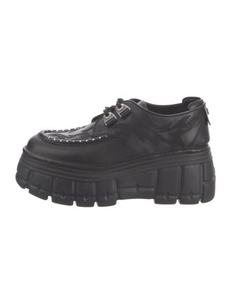 Miu Miu Leather Studded Accents Oxfords