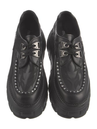 Miu Miu Leather Studded Accents Oxfords