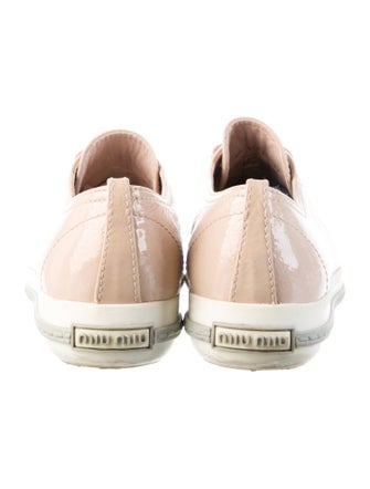 Miu Miu Patent Leather Studded Accents Sneakers