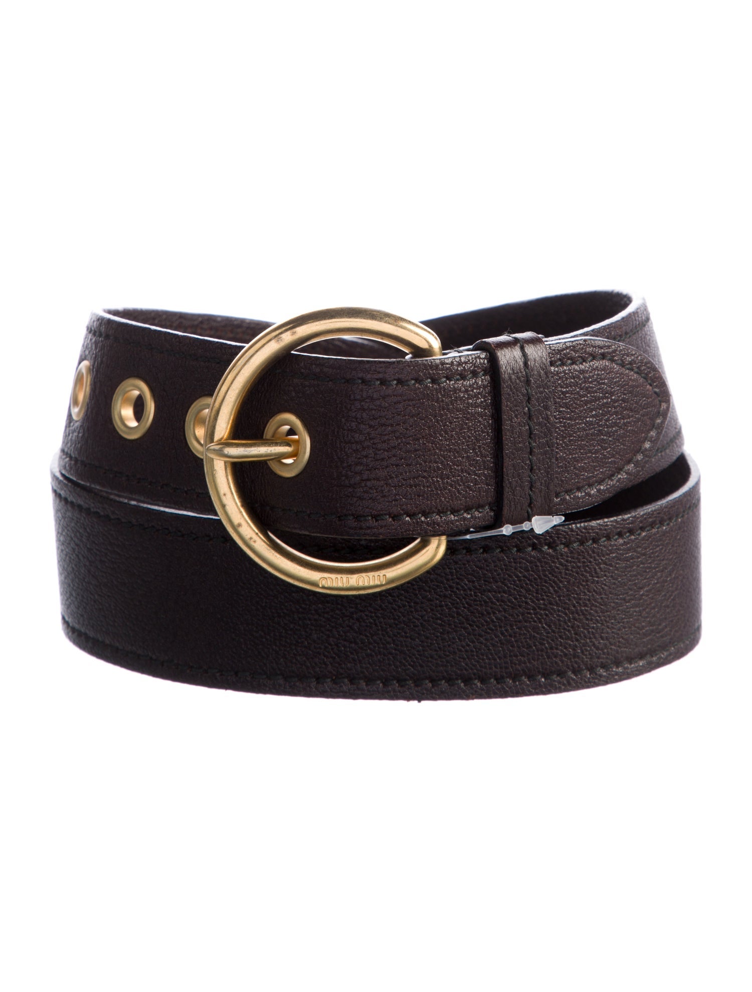 小物 2000s miumiu leather belt Black Leather Belt | Miu Miu