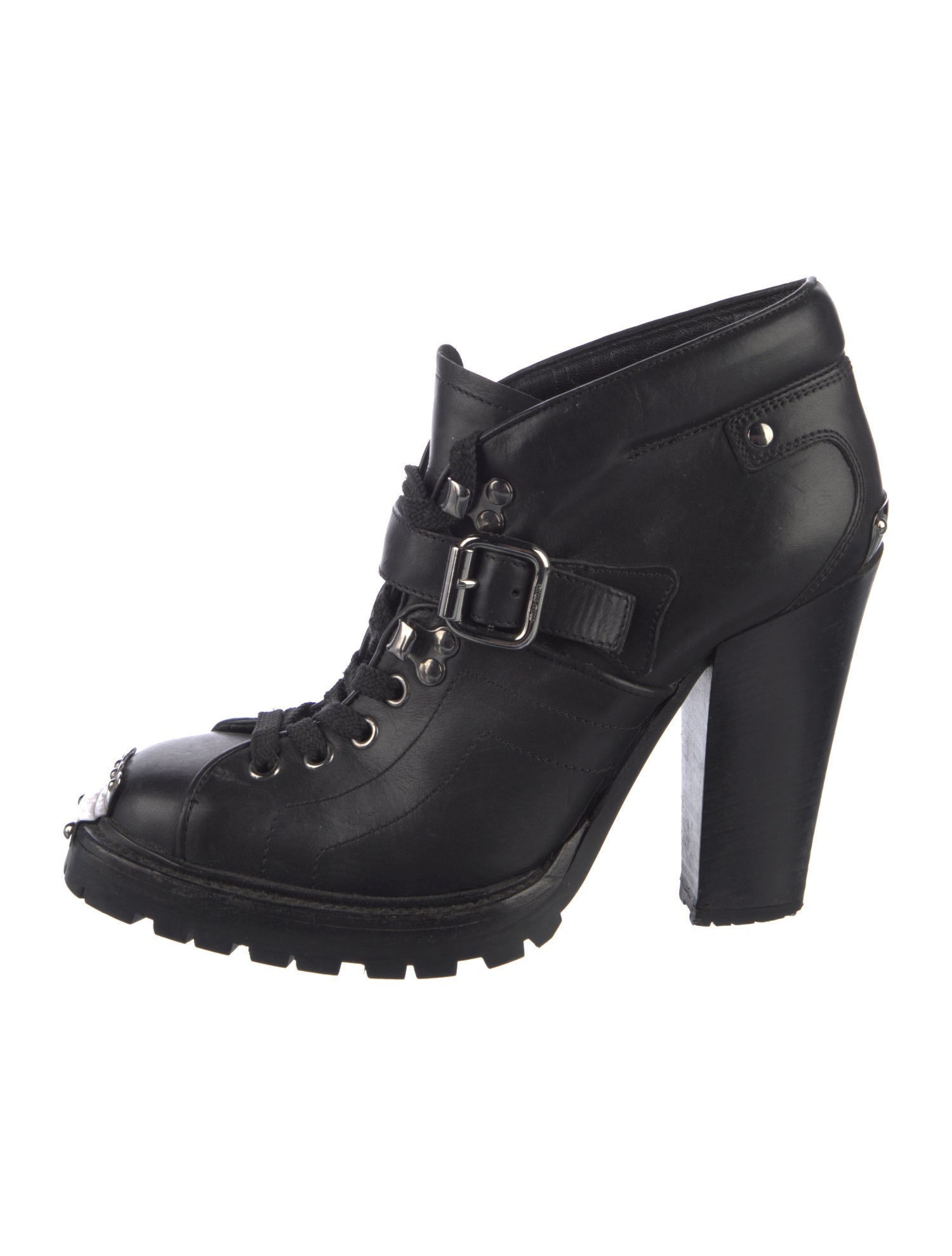 Miu Miu Leather Combat Boots