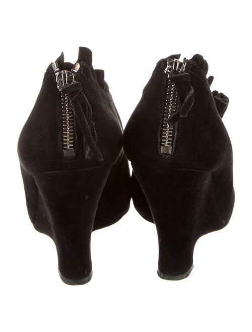 Miu Miu Suede Ruffle Embellishment Lace-Up Boots