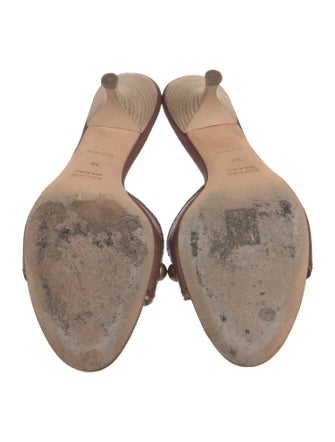 Miu Miu Leather Beaded Accents Slides