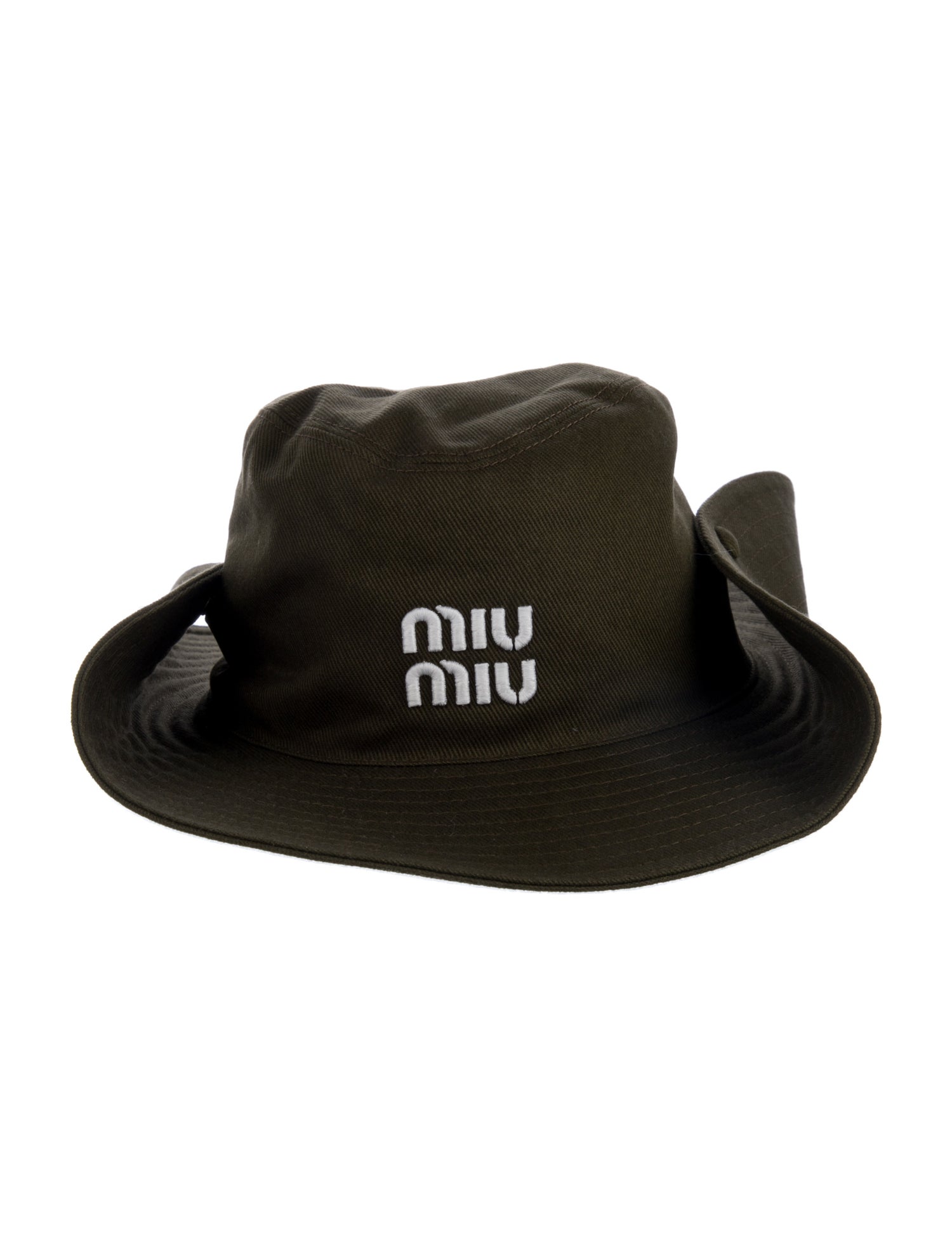 Miu Miu green pattern print hat w/Tags