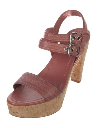 Miu Miu Leather Slingback Sandals