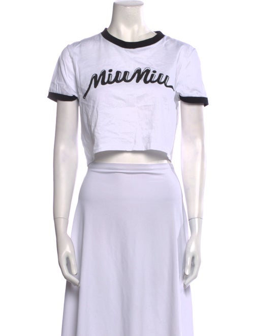 Miu Miu 2024 Graphic Print Crop Top