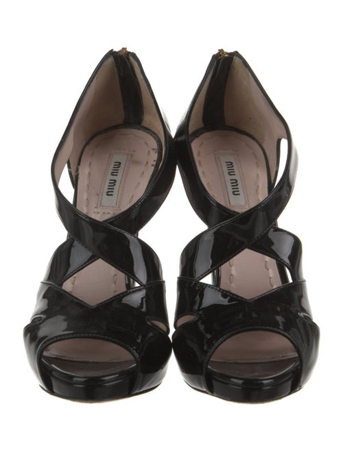 Miu Miu Patent Leather Slingback Sandals