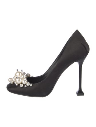 Miu Miu Satin Studded Accents Pumps