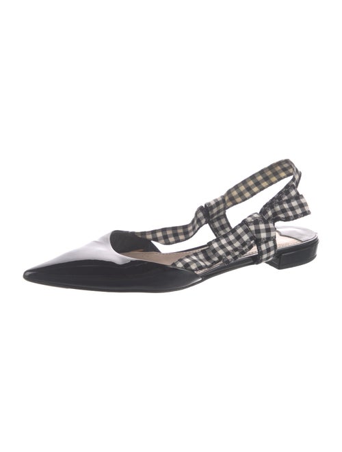 Miu Miu Patent Leather Plaid Print Slingback Flats