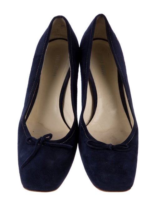 Miu Miu Suede Bow Accents Pumps