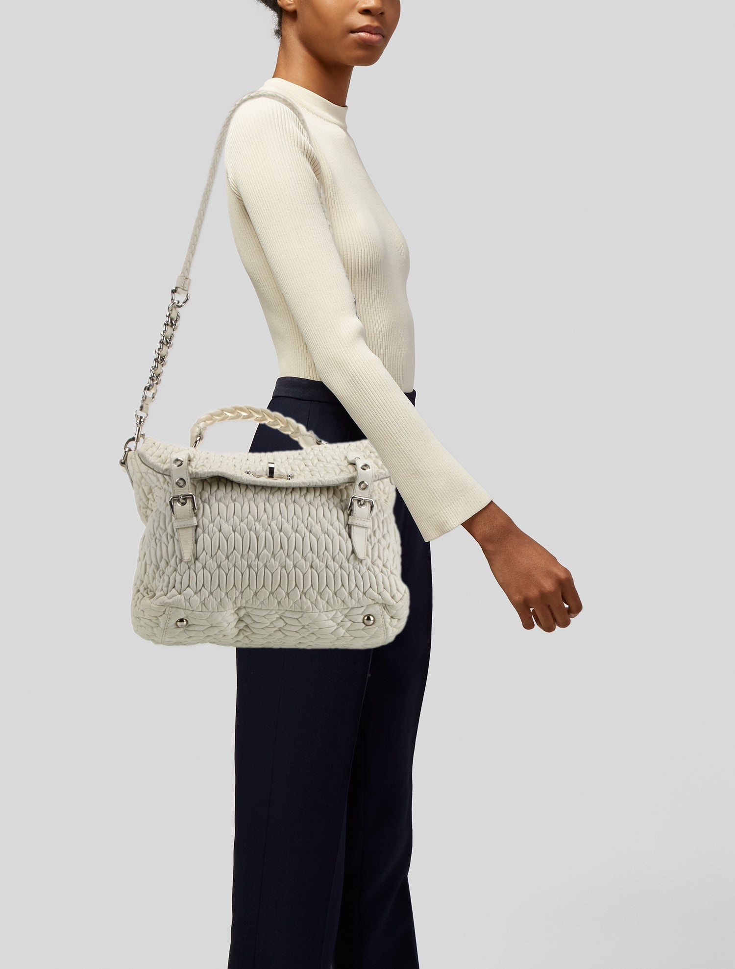 Miu Miu Leather Top Handle Bag