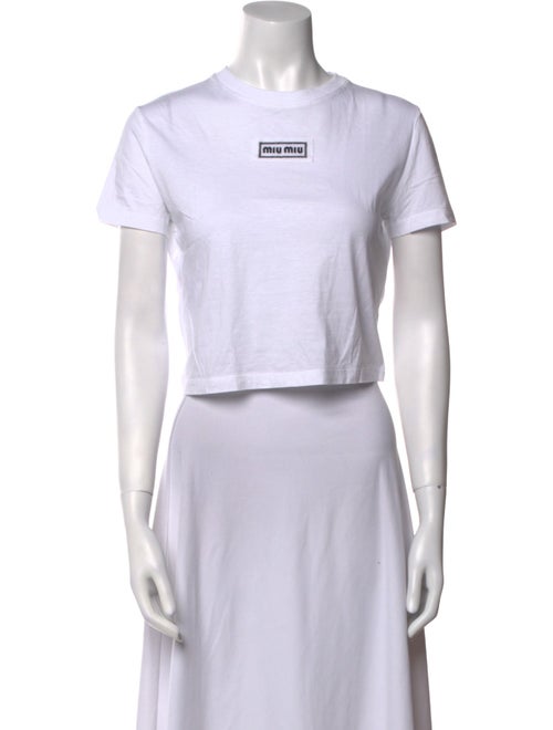 Miu Miu 2024 Graphic Print Crop Top