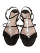 Miu Miu Suede Crystal Embellishments Slingback Sandals