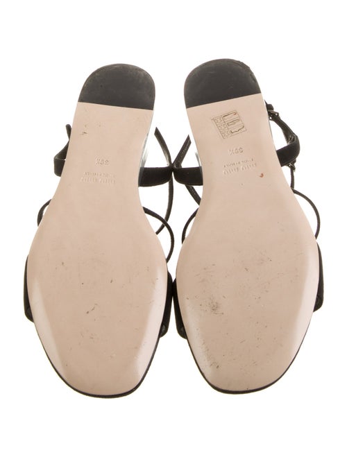 Miu Miu Suede Crystal Embellishments Slingback Sandals