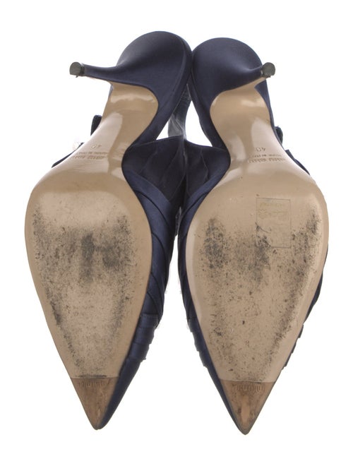 Miu Miu Satin Crystal Embellishments Slingback Pumps