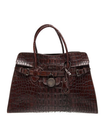 Miu Miu Embossed Leather Top Handle Bag