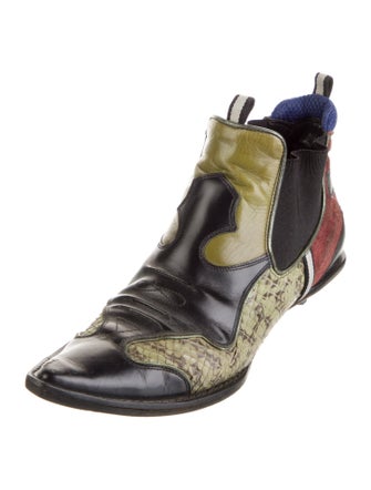 Miu Miu Leather Printed Chelsea Boots
