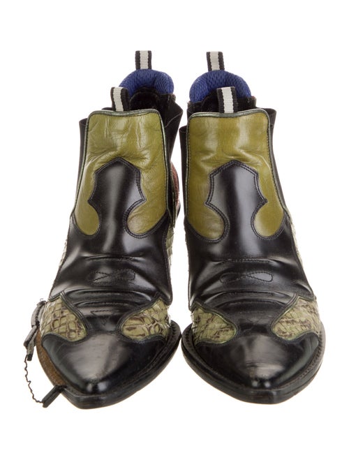 Miu Miu Leather Printed Chelsea Boots