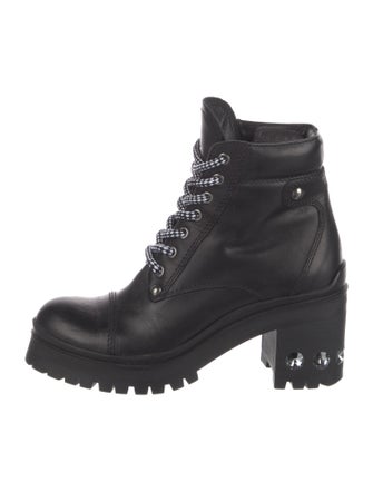 Miu Miu Leather Combat Boots