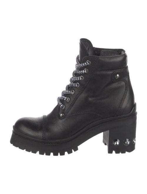 Miu Miu Leather Combat Boots