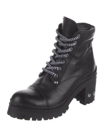 Miu Miu Leather Combat Boots