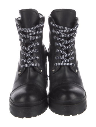 Miu Miu Leather Combat Boots