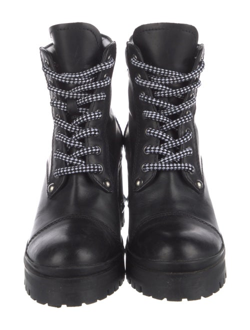 Miu Miu Leather Combat Boots