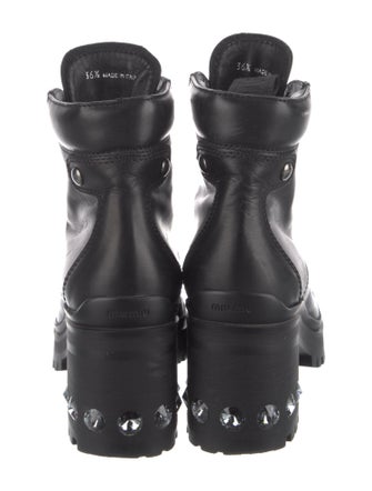 Miu Miu Leather Combat Boots
