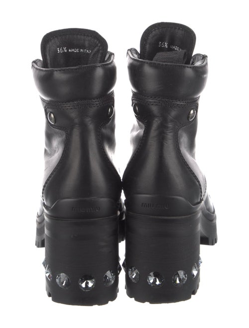 Miu Miu Leather Combat Boots