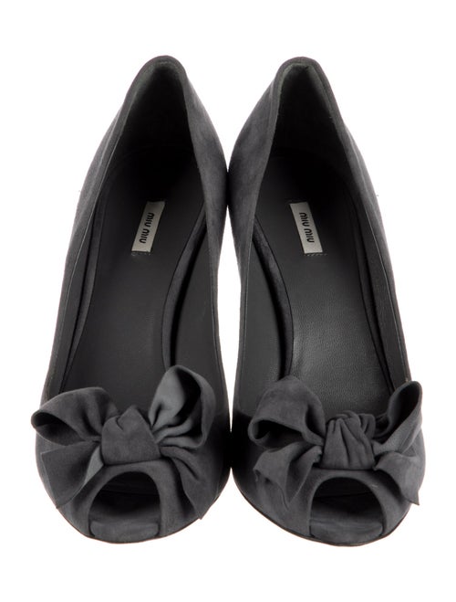 Miu Miu Suede Bow Accents Pumps