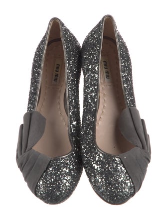 Miu Miu Glitter Glitter Accents Ballet Flats