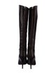 Miu Miu Leather Bow Accents Lace-Up Boots