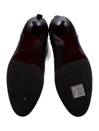 Miu Miu Leather Bow Accents Lace-Up Boots