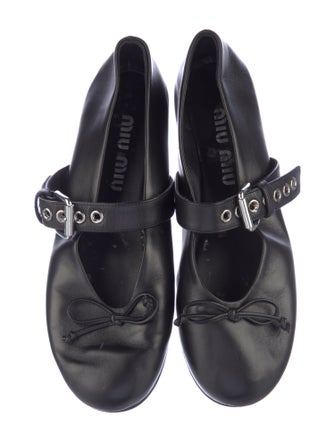 Miu Miu Leather Mary Jane Flats