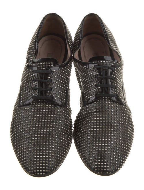 Miu Miu Patent Leather Studded Accents Derby Shoes