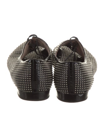 Miu Miu Patent Leather Studded Accents Derby Shoes