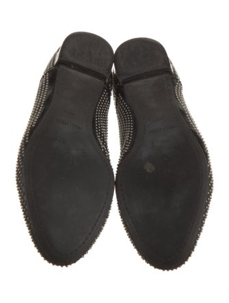 Miu Miu Patent Leather Studded Accents Derby Shoes