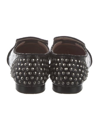 Miu Miu Leather Studded Accents Loafers