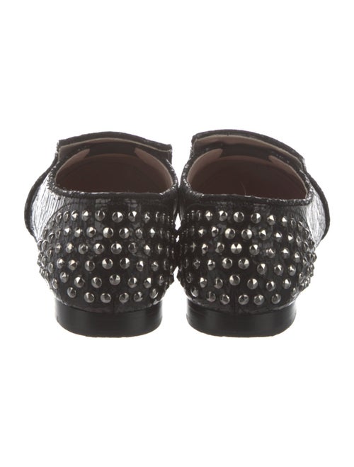 Miu Miu Leather Studded Accents Loafers