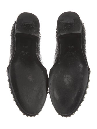 Miu Miu Leather Studded Accents Loafers