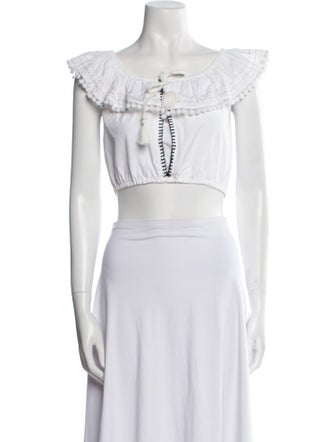 Miu Miu 2018 Off-The-Shoulder Crop Top