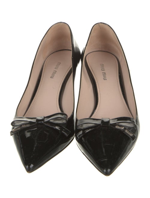 Miu Miu Patent Leather Bow Accents Pumps