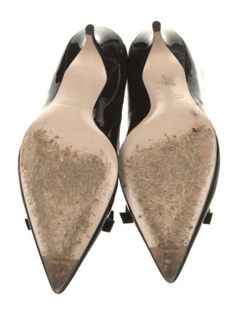 Miu Miu Patent Leather Bow Accents Pumps