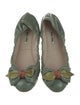 Miu Miu Patent Leather Ruffle Embellishment Ballet Flats