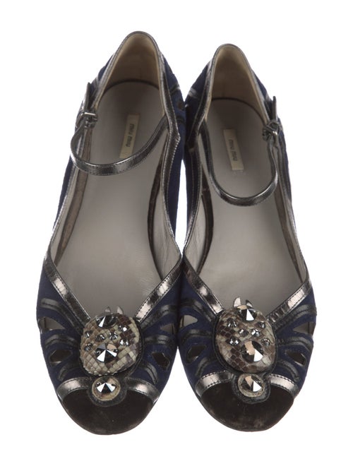 Miu Miu Suede Mary Jane Flats
