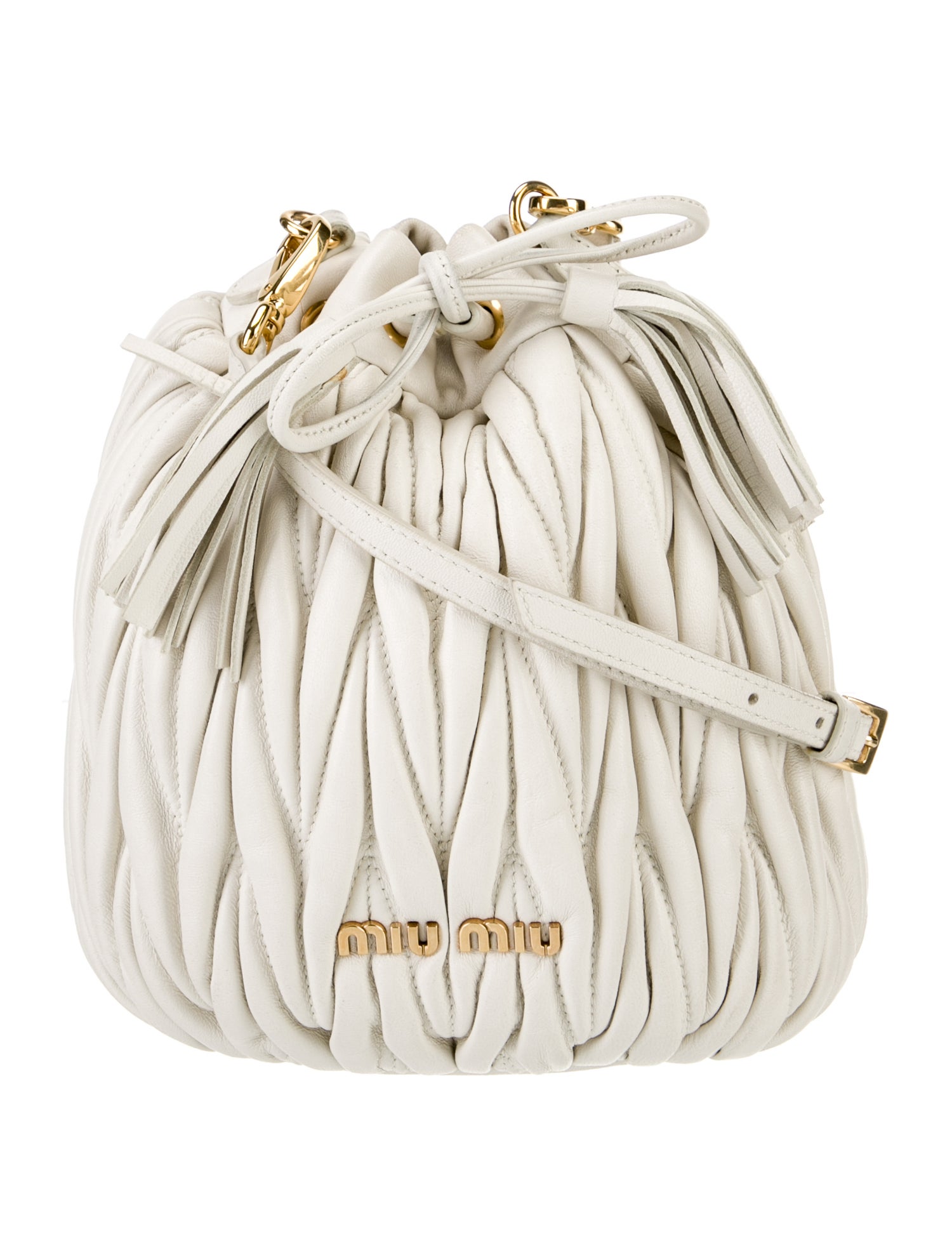 Miu Miu Leather Matelasse Bucket Bag