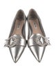 Miu Miu Leather Crystal Embellishments Flats