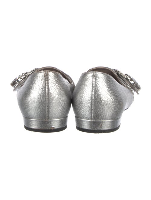 Miu Miu Leather Crystal Embellishments Flats