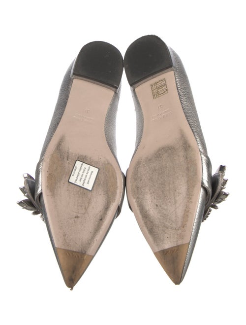 Miu Miu Leather Crystal Embellishments Flats